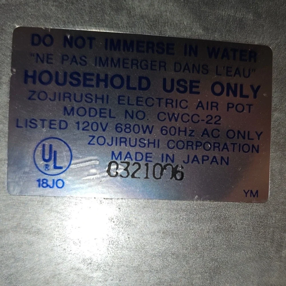 Zojirushi‎ Electric Air Pot Floral Water Boiler Warmer 2.2L Japan Cottagecore